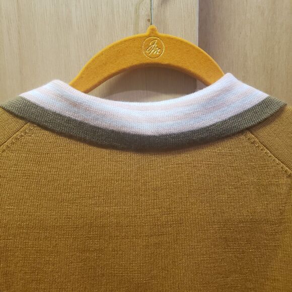 Madewell Color block Polo Sweater color-Golden Sunset Sz Medium HHH - Picture 4 of 6